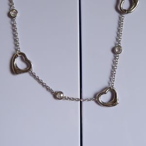 Sterling silver heart cubic zirconia necklace
